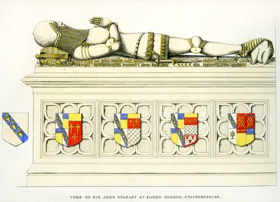 Effigie di Sir John Stanley, Chiesa di San Pietro, Elford, Staffordshire, Inghilterra da Edward M. Richardson